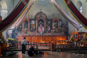 Inside the church in Cinacantan Mexico