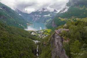 Geiranger Norway (3 of 8). One of Norway's most visited tourist sites and has been included on the UNESCO World Heritage List. View from Korsmyra
