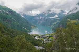 Geiranger Norway (4 of 8). One of Norway's most visited tourist sites and has been included on the UNESCO World Heritage List. View from Korsmyra