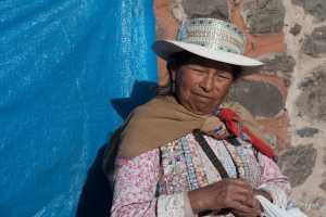 Indigenous Peruvian woman captured in Yanque at the Colca Canyon Peru
